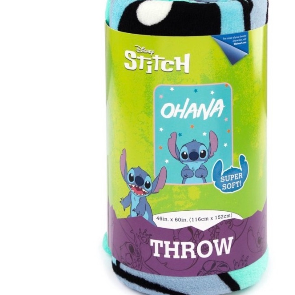 Disney Stitch Blue and White Throw Blanket